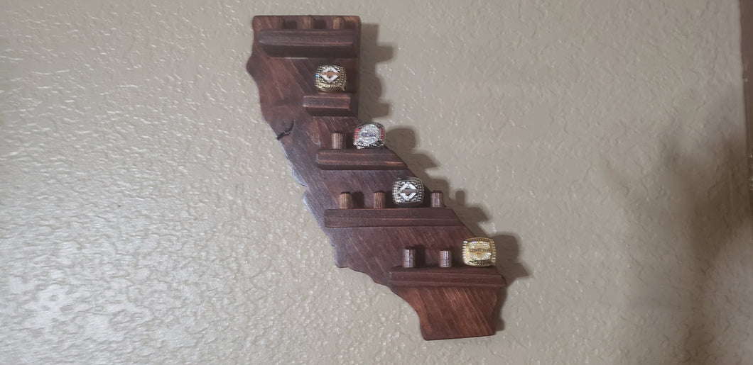 California Shaped Baseball Ring Holder